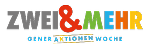 Logo in Form des Schriftzuges ZWEI & MEHR Generationenwoche Logo in Form des Schriftzuges ZWEI & MEHR Generationenwoche